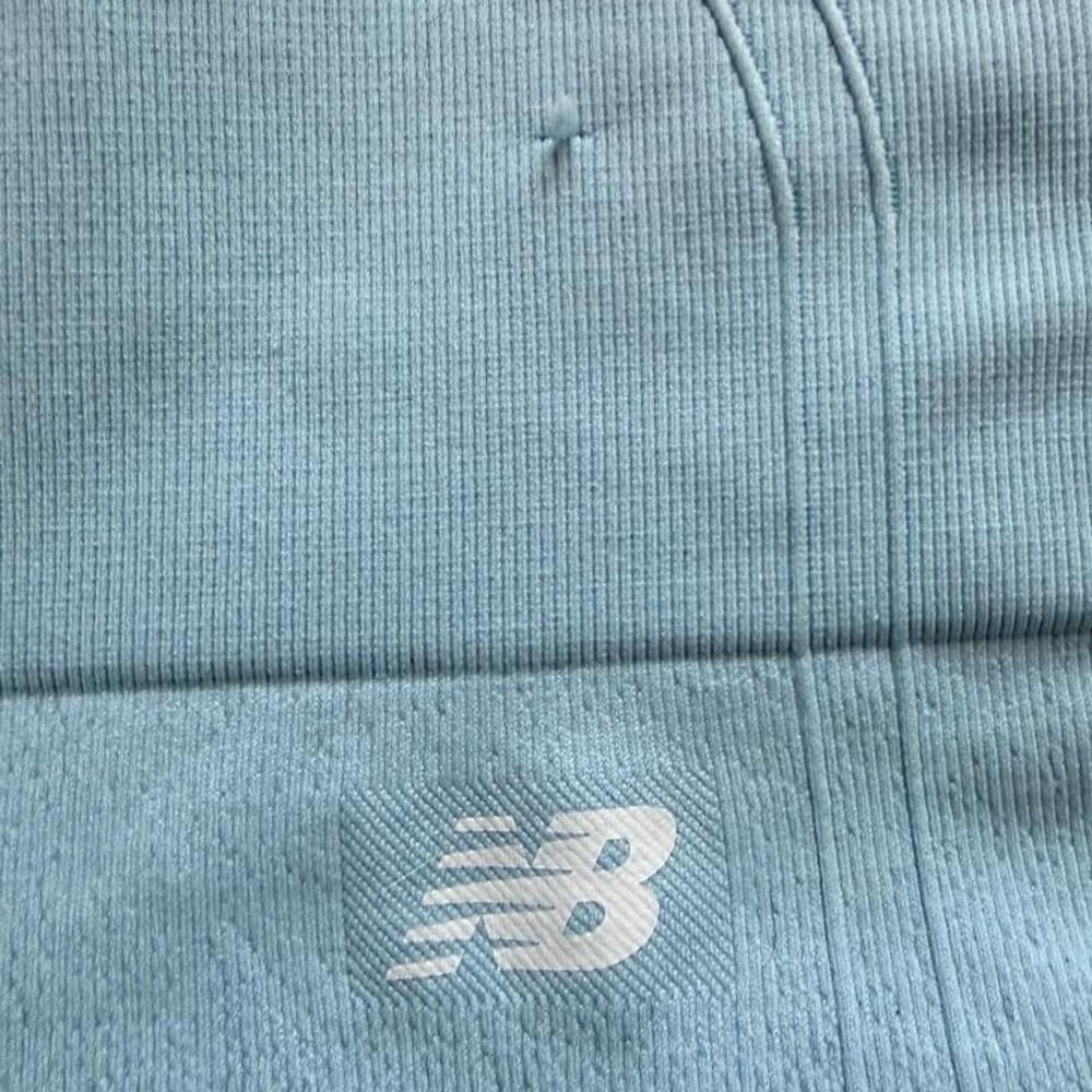 New Balance Womens M Seamless High Rise Biker Shorts Blue Compression Gym - Picture 4 of 4